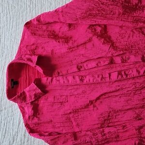 Hot Pink Button-up Shirt, Express Boyfriend Portofino, Office Business Casual